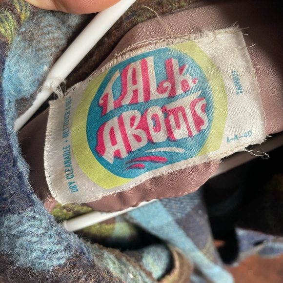 RARE PTP23” pure hippie wool vintage chore coat shacket plaid blues with jeans😱 - Picture 2 of 8